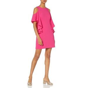 Trina Turk 'Lambada' Cold Shoulder Dress- Pink Swizzle